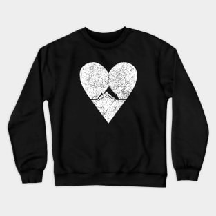 Mountain Love White Design Crewneck Sweatshirt